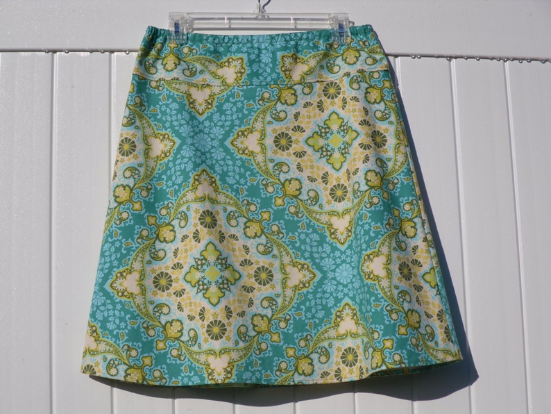 A Line Kaleidoscope Skirt Joel Dewberry Notting Hill Aqua | Etsy