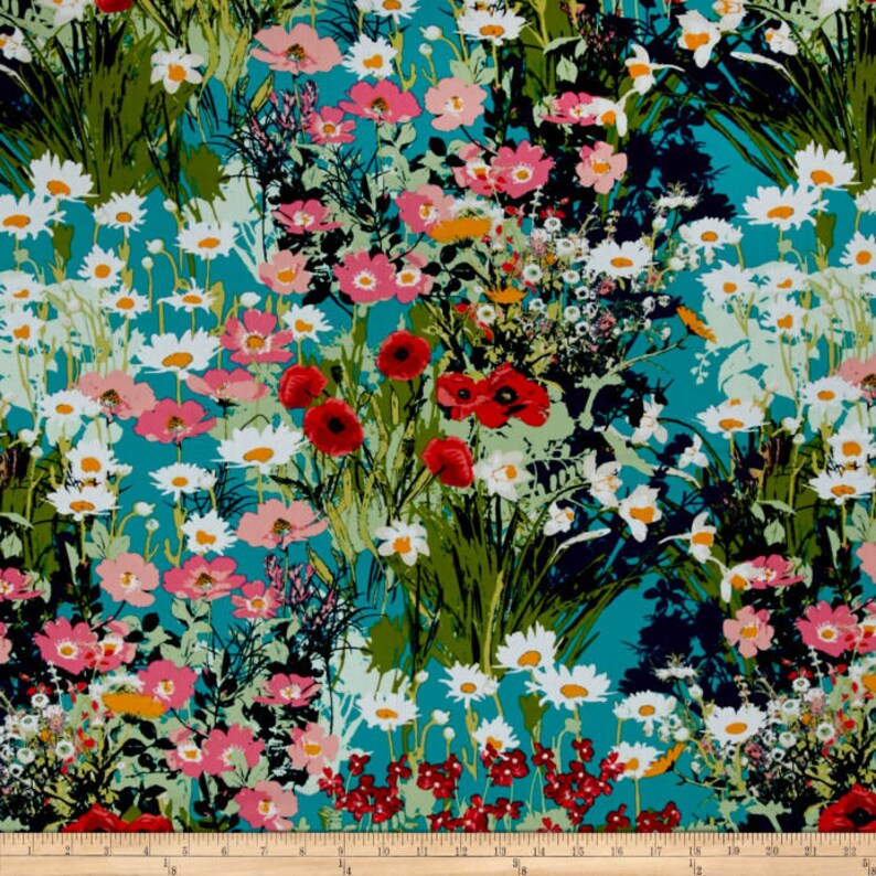 Custom made in all sizes Wildflower A-Line skirt and lengths Poppy skirt Floral skirt Skirt Simple A-line