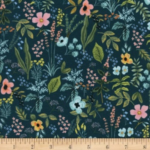Vintage inspired A-Line Skirt, Navy Blue Vintage Floral Fabric, Herb Garden, Custom Made, You choose Fitted, Comfy, Loose, Made in anysize.