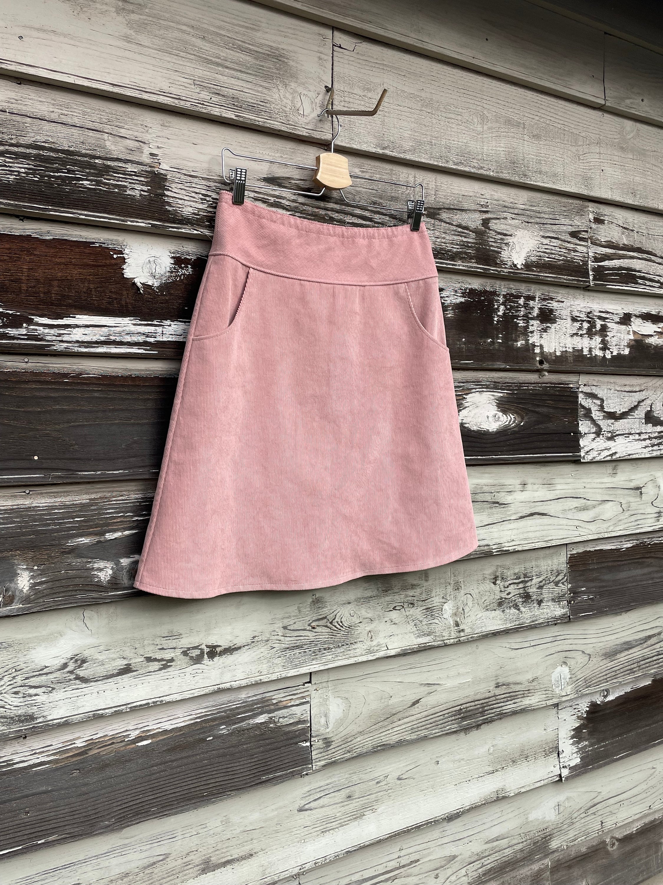 Woodrose Corduroy Skirt With Pockets Medium Weight A line Skirt Simple A line 14 Wale Corduroy Custom Made All Sizes and Lengths Etsy