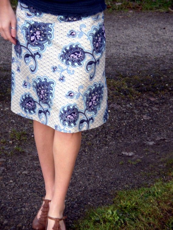 women's A Line skirt LOVE Paisley Purple Amy Butler | Etsy