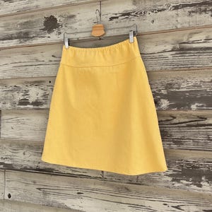 Yellow Corduroy Skirt, Medium weight A-Line skirt, Simple A-line, 100% cotton 14 wale corduroy, Custom made in all sizes, and lengths