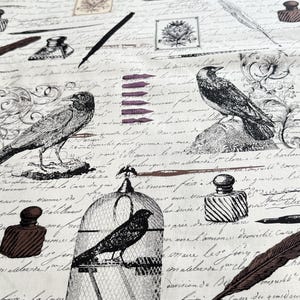 Nevermore A-line skirt, Raven Skirt, Edger Allan Poe Skirt, Raven Skirt, inkwell, Old English, Gothic, Custom Made in ALL sizes and Lengths