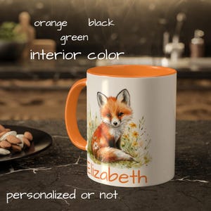 Cute Animal Mug for Kids Fox Mug Personalized Gift For Children Personalized Mug with Fox Lovely Gift for Nature Lovers Mug Fall Color Mug