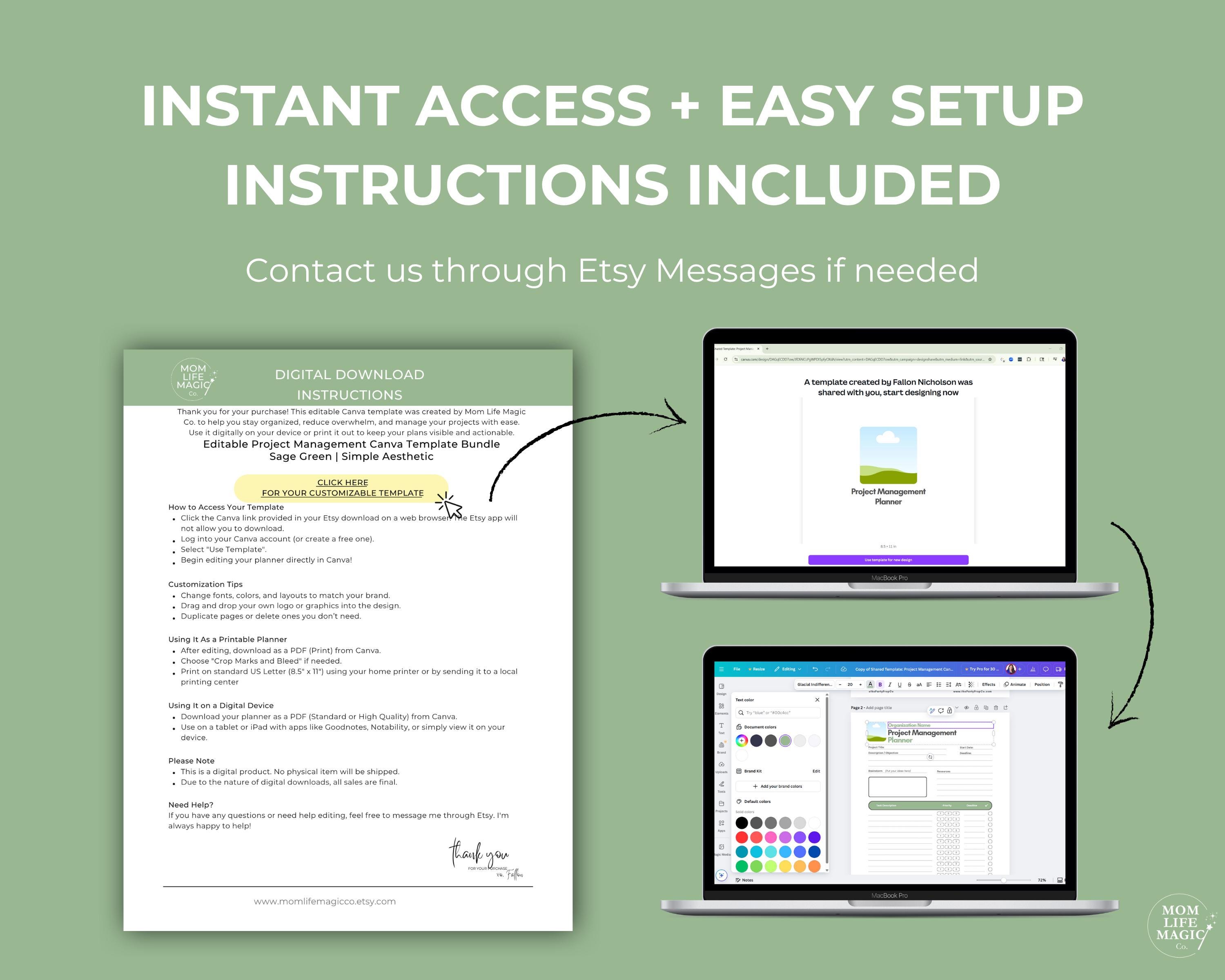 Project Management Canva Template, Task Tracker for Remarkable, Task ...