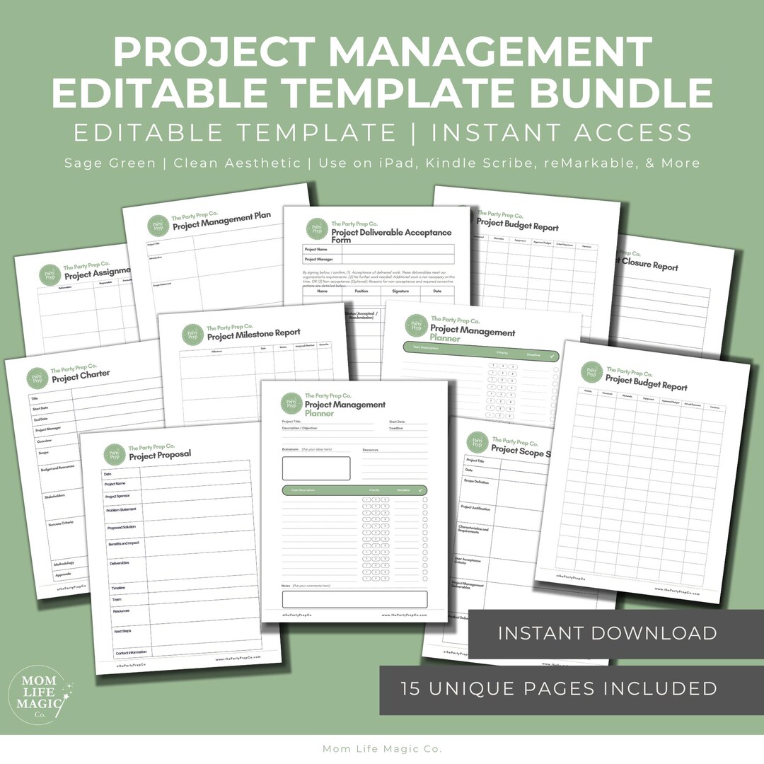 Project Manager Tasker Template Project Management Canva Template, Task Tracker for Remarkable, Task ...