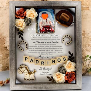 Caja de sombras para propuesta de padrinos Caja de sombras para padrinos Bautismo Bautismo Padrinos Bautizo Caja de sombras para propuesta de padrinos