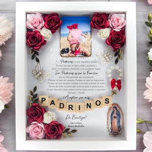 Caja de sombra propuesta padrino, propuesta de padrino, caja de sombra, padrinos, caja de sombra, bautismo, padrinos de bautismo, bautizo
