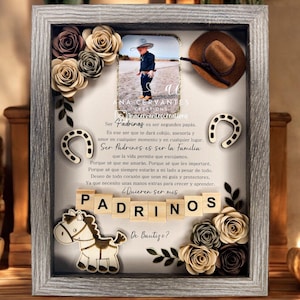Caja de sombras para propuesta de padrinos Caja de sombras para padrinos Bautismo Bautismo Padrinos Bautizo Caja de sombras para propuesta de padrinos