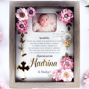 Godparent proposal shadow box, godparent proposal, shadow box, godparents, shadow box, baptism, baptism godparents, bautizo