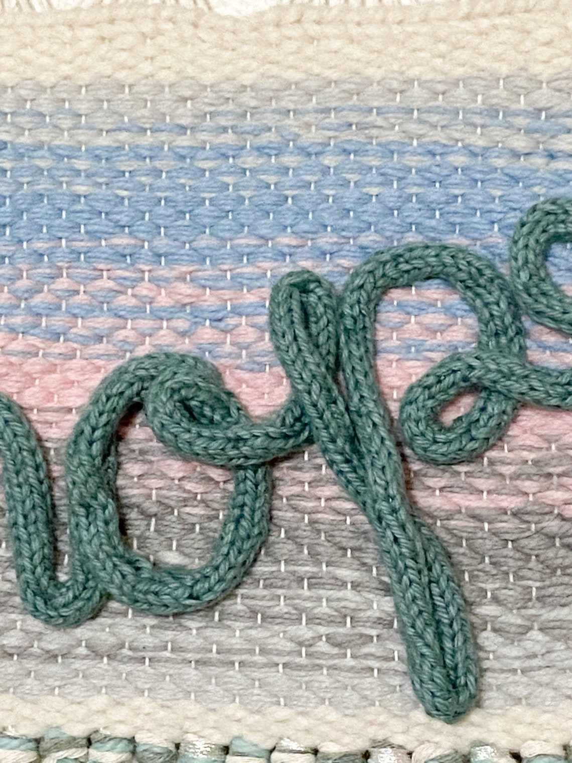 Woven word wall hanging tapestry wall hanging knitted word Etsy