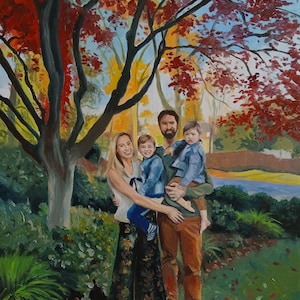 Custom Hand-Painted Oil Portrait | Family, Couple & Child Canvas | Personalized Gift | Unique Artwork from Photo