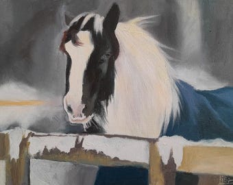 Retrato de caballo personalizado a partir de una foto, pintura al óleo por encargo, perro gato