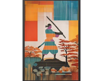 Japanese Fine Art Print of a Samurai Warrior from an Old