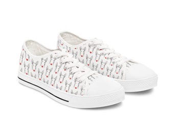 Bull Terrier Sneakers: Women's Low Top, Dog Lover Gift