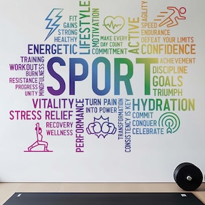 Sport Wall Decal motivation Quote Wall Mural Motivational Quote Wall Sticker Inspirational Quote Wall Art for Gym Wall Decal Fitness Sticker