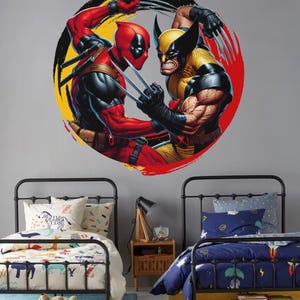 Deadpool Wandtattoo Wolverine Tapete Deadpool & Wolverine Wandsticker Kinderzimmer Wanddekor Kinderzimmer