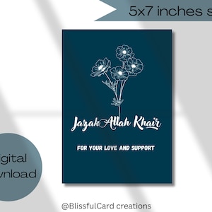 Carte élégante de JazakAllah Khair de Zazzle.be Liste d'envies Vous avez des idées ? Cartes islamiques | Téléchargement numérique imprimable | Cartes-cadeaux musulmanes