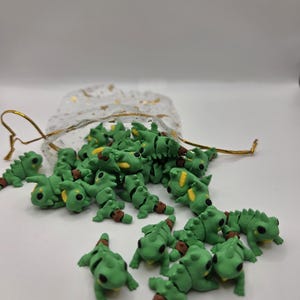 Leguan | 3D-utskriven | Ledad Flexi Bundle | Bedårande poserbara 2,5 cm leguaner | Perfekt skrivbordskompis | Fickkompis | Sensoriskt hjälpmedel bild 6