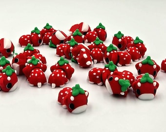 Flexi Strawberry Cow Fidget Toy, 3D Printed Mini Articulated Pocket Pal, Cute 1 Inch Desk Pet for Anxiety, Whimsical Sensory Friend