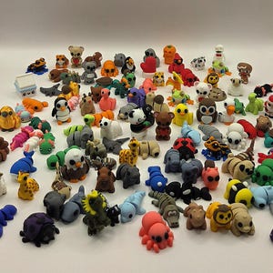 Mystery Mini Bag | 3D Printed Articulated Flexi Pocket Pets | Farm, Ocean, Insect, and Land Animals | Desk Buddy | Sensory Fidget Toy