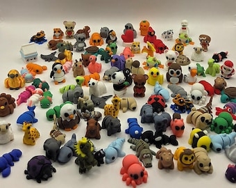 Mystery Mini Bag | 3D Printed Articulated Flexi Pocket Pets | Farm, Ocean, Insect, and Land Animals | Desk Buddy | Sensory Fidget Toy