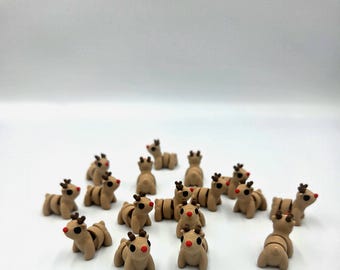 Reindeer Fidget Toy | 3D Printed Flexi Pocket Pal | Christmas Sensory Toy for Anxiety | Cute Exotic Desk Pet | Santa's Reindeer