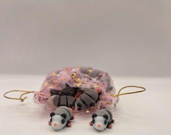 Opossum Toy Bundle | ~1 Inch Mini 3D Printed Possum | Anxiety Fidget Pocket Pal | Whimsical Desk Pet | Funny Cute Opossums | Teacher Gift