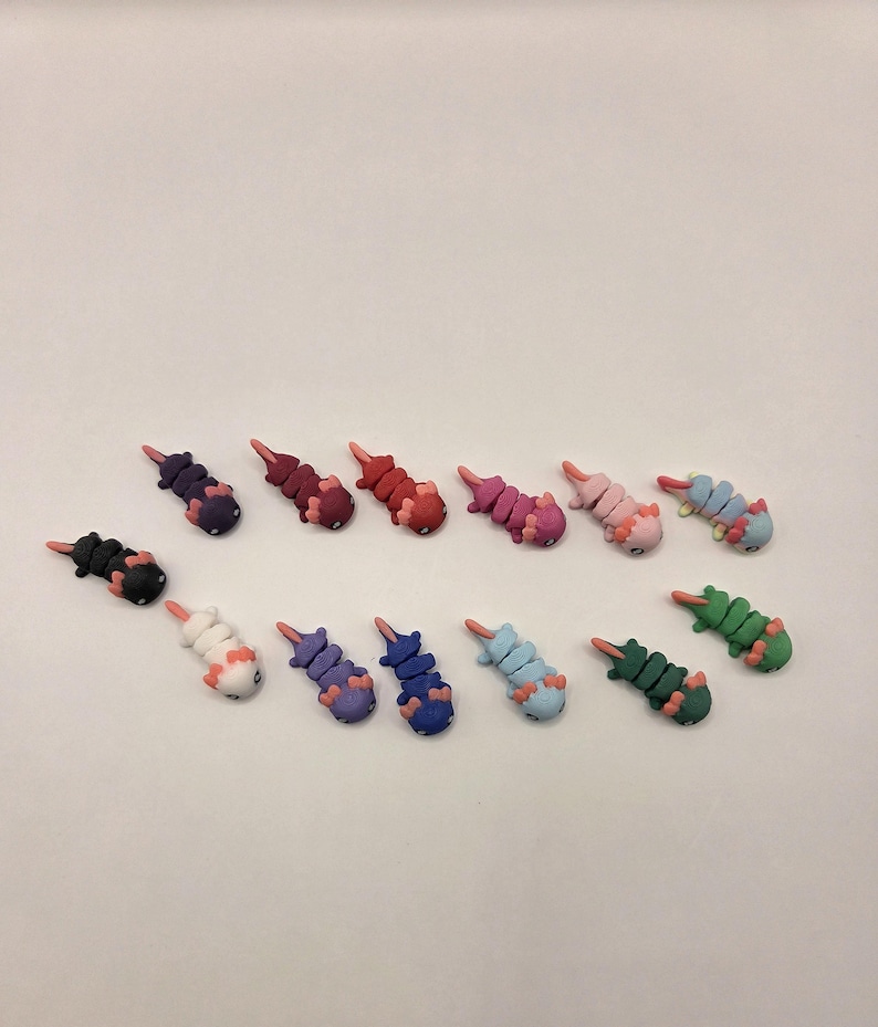 Axolotls | 3D Printed Flexi Animal | Articulated Mini bundle | Sensory Fidget Toy | Adorable Axolotl Bundle | Gift for Her/Him image 9