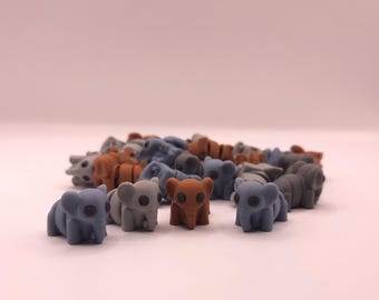 Elephants | Whimsical Flexi Elephant Fidget Toy | 3D Printed Poseable Pocket Pal | Magical Sensory Friend for Anxiety | Exotic Desk Pet