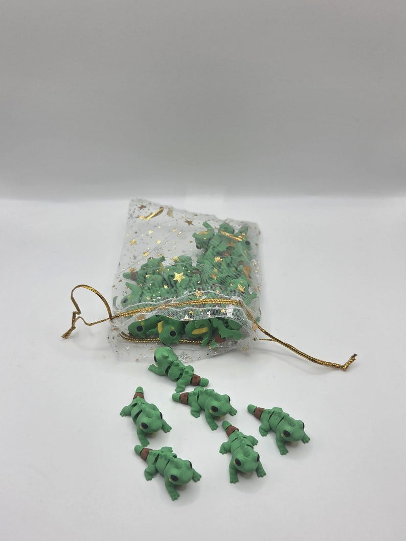 Leguan | 3D-utskriven | Ledad Flexi Bundle | Bedårande poserbara 2,5 cm leguaner | Perfekt skrivbordskompis | Fickkompis | Sensoriskt hjälpmedel bild 2