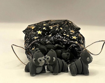 Gorilla | Flexi Toy Bundle | 3D Printed | Mini Gorilla ~1 Inch | Anxiety Fidget Pocket Pal | Gorilla Lover Gift | Desk Pet | Sensory Aid