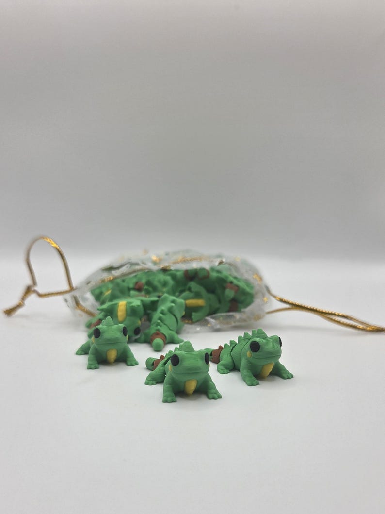 Leguan | 3D-utskriven | Ledad Flexi Bundle | Bedårande poserbara 2,5 cm leguaner | Perfekt skrivbordskompis | Fickkompis | Sensoriskt hjälpmedel bild 1