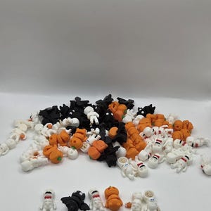 Halloween Mini Bundle | 3D Printed | Articulated Flexi Bundle | Adorable Poseable 1 - Inch Halloween Minis | Desk Buddy | Pocket Pal