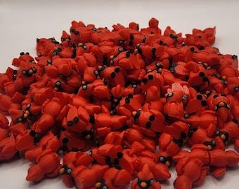Cardinals | 3D Printed | Articulated Flexi Bundle | Adorable Poseable ~1 Inch Cardinals | Perfect Desk Buddy | Pocket Pal | Sensory Aid