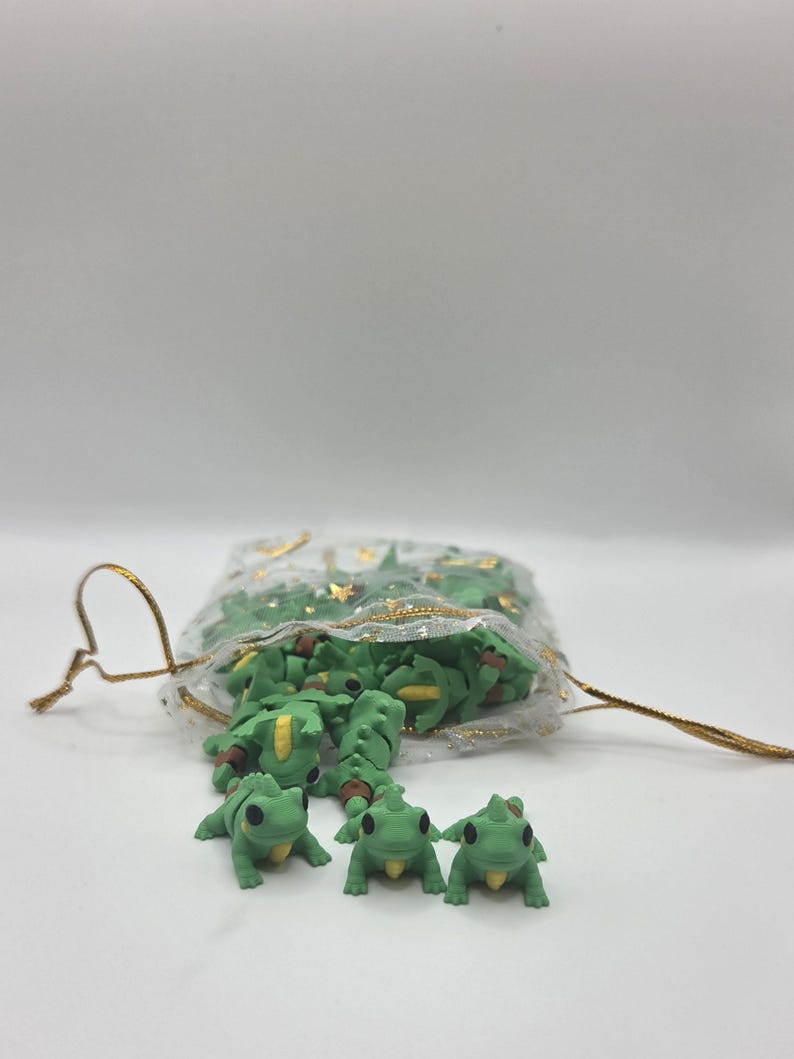 Leguan | 3D-utskriven | Ledad Flexi Bundle | Bedårande poserbara 2,5 cm leguaner | Perfekt skrivbordskompis | Fickkompis | Sensoriskt hjälpmedel bild 3