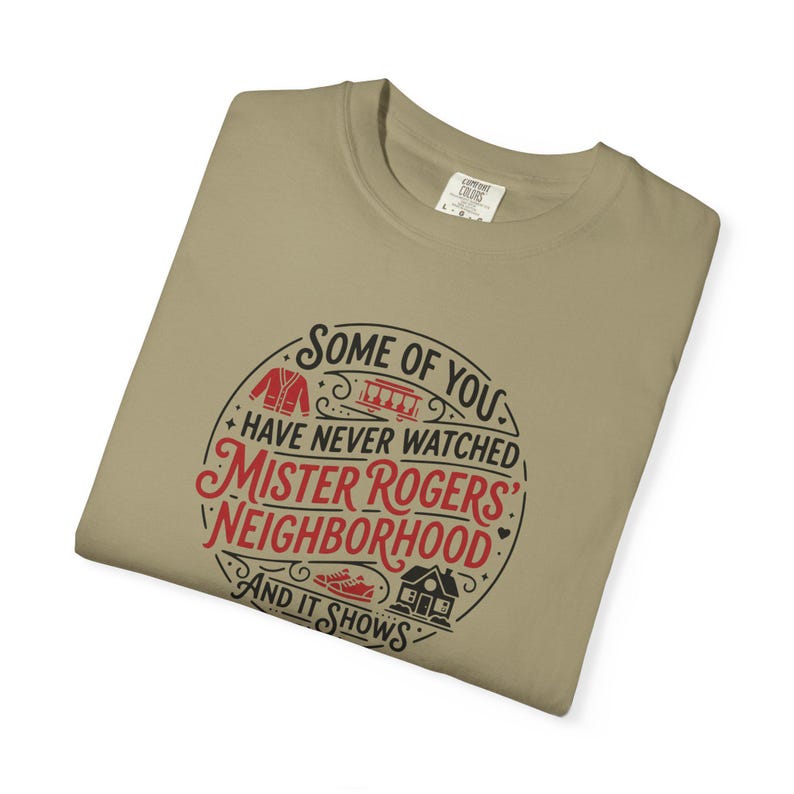 Mister Rogers' Neighborhood Shirt, Comfort Colors T-Shirt Khaki