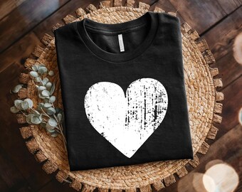 Rustic Heart T-Shirt | Heart Graphic Tee, Farmhouse Style