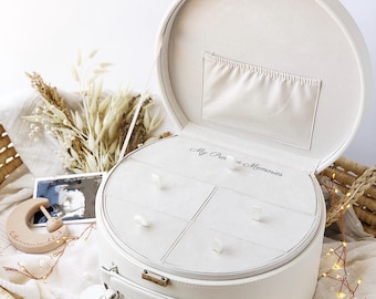 Personalized Baby Keepsake Box with Tray, Monogrammed Memory Box