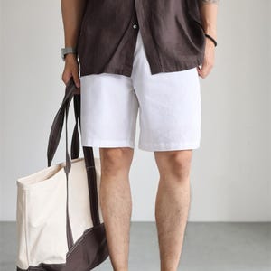 Linen-Cotton Blend Men&#39;s Summer Shorts: Lightweight Casual Wear
