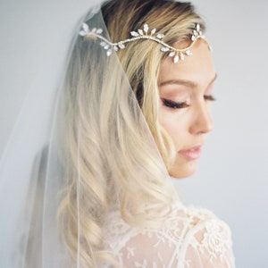 Drop Veil-Custom Veil by Veiled Beauty|Soft Tulle Fabric-2 Layer Veil-Cathedral Length-Chapel Length Veil-Soft Wedding Veil-Halo Crown  1106