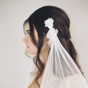 Drape Veil, Swoop Veil, Chantilly Lace Veil, English Net Veil, Bridal Veil, Soft Lace Veil, Draped Veil, Wedding Veil, Hipster Veil, 1647