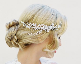 Kristall Braut Haarkamm, Wald Strass Silber Haarranke, Kristall Haarranke, Boho Crystal Halo Crown, Hochzeit Haarkamm 1504