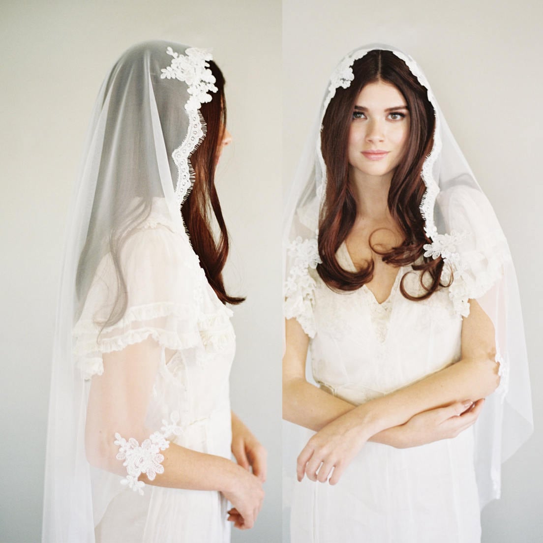 Classy Spanish Mantilla Veils Lace Bridal Veil Viniodress AC1309