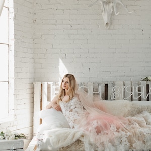 blush wedding veil