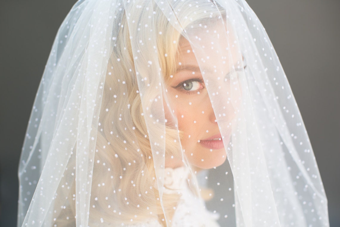 Polka Dot Veil Swiss Dot Veil Dotted Veil Raw Edge Veil Etsy