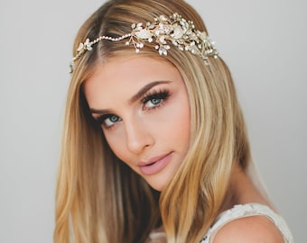 Bridal Crystal Crown-Gold Circlet-Silver Circlet-Halo Crown-Swarovski Crystals-Bohemian Crown-Woodland Crown-1920s headpiece- 1728