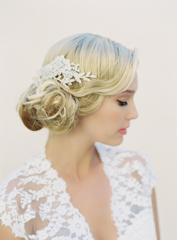 Gold Lace Bridal Hair Comb Wedding Hair Comb Delicate Lace Etsy