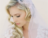 BLUSHER Added to Blush Lace Juliet Cap Veil, Pink Veil, Tulle Cap Veil, Juliet Veil, 1920s Veil, Veiled Beauty, Two Tier Veil, Style 1511