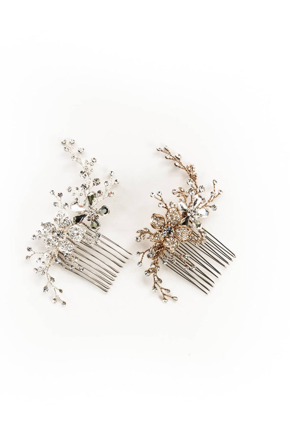 BHLDN Gold and Silver Leaf Hair Accessory Gold/silver Leaf Vine Bridal Hair Pins,boho Leaf Headpiece  main image 3